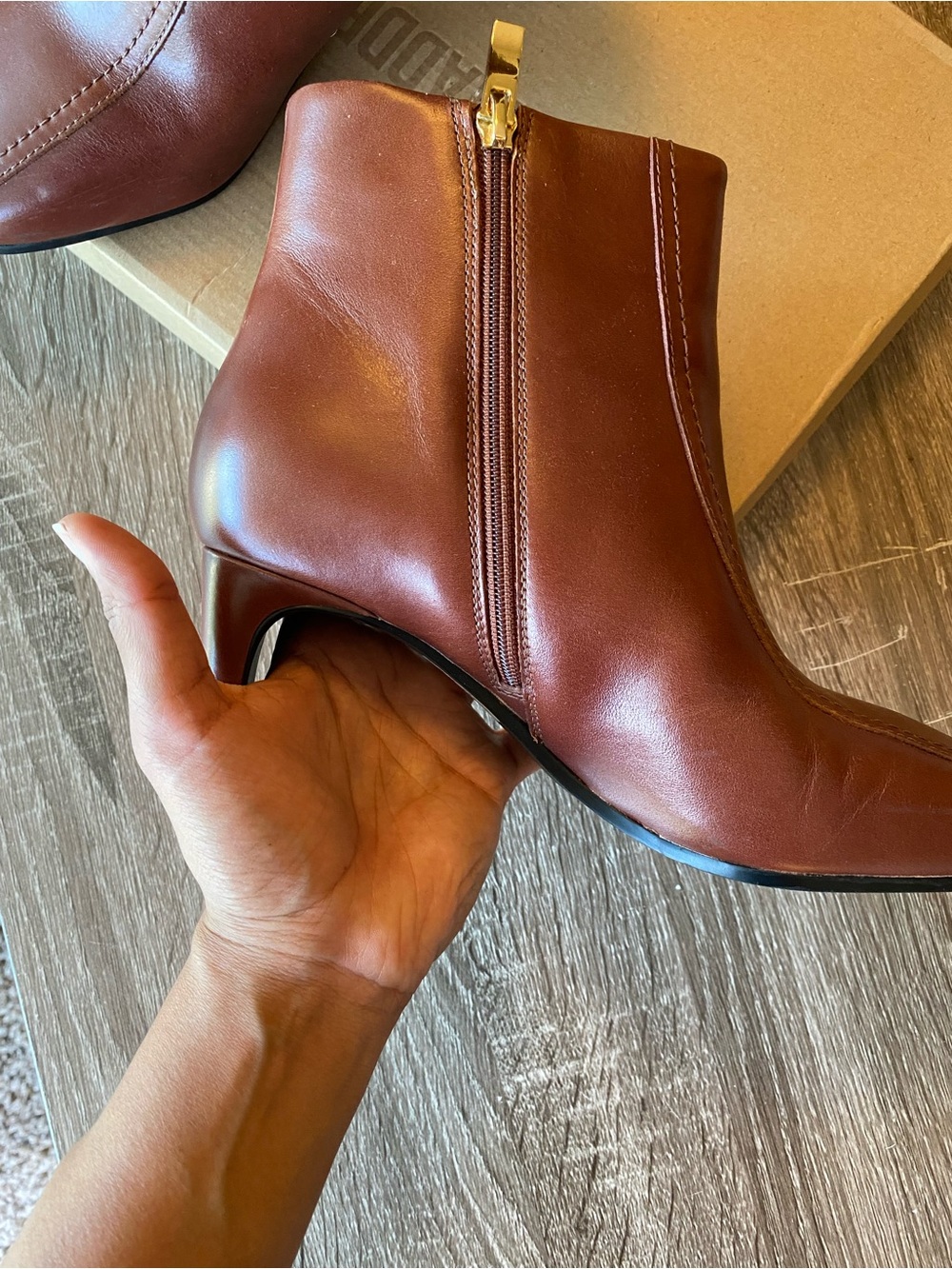 Clarks Leather Women's Brown Ankle Boots with Side Zip - Picture 8 of 10